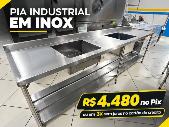 Pia industrial 2 cubas 
