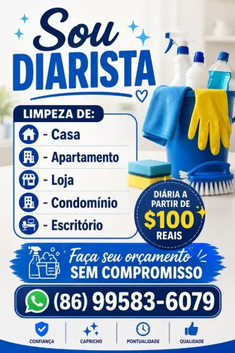 Sou diarista e estou a procura de diárias.