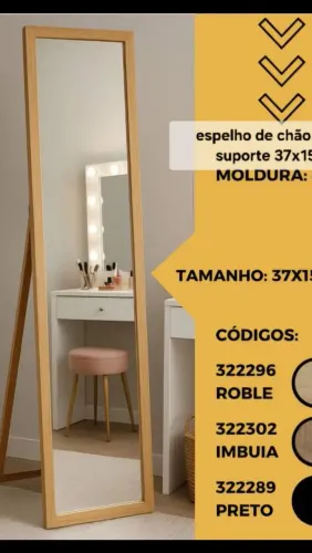 Espelho de chão com suporte