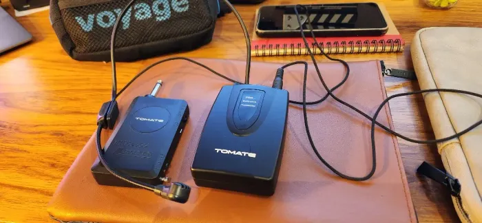 Sistema para microfone sem fio Tomate MT-2205 headset e lapela
