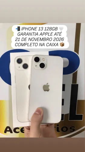 IPHONE 13 128GB BRANCO GARANTIA APPLE ATÉ 21 DE NOVEMBRO 2026