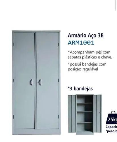 Armário de aço com prateleiras