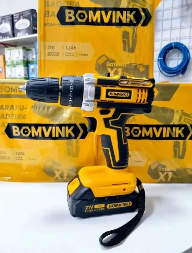 Parafusadeira Furadeira De Impacto A Bateria 21V Bomvink | Pronta Entrega