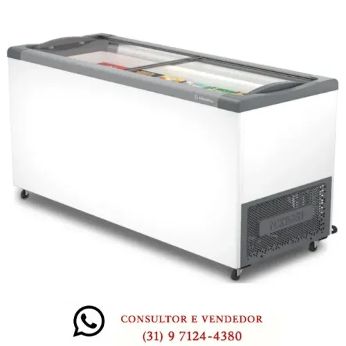 Freezer Horizontal Tampa de Vidro 505L Metalfrio