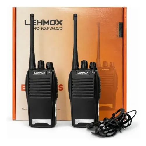 Kit 2 Rádios Comunicadores Lehmox BF-777S Two Way UHF 16 Canais Original Completo