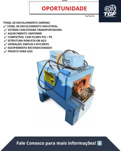 Túnel de Encolhimento (Shrink) Industrial - Revisado e Pronto para Uso