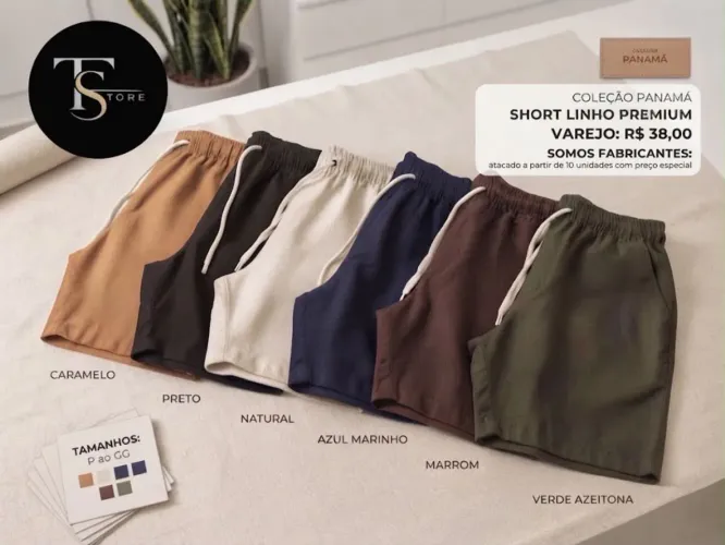Short linho Panamá