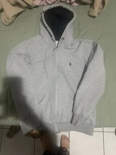 Moletom Volcom Original Feminino M Peluciado | Cinza | Excelente Estado