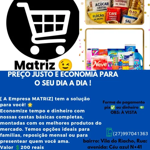 Vende se cesta básica, $200