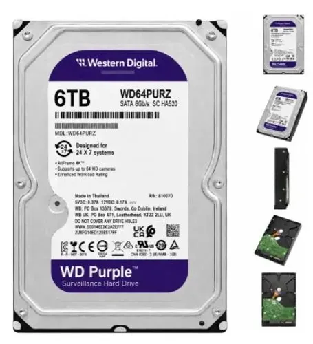 Hd Interno Wd Purple Sata 6 Teras Wd60purz Intelbras Roxo