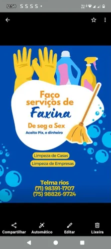 Sou faxineira e diarista