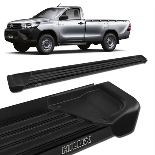 Estribo Toyota Hilux 2016 - Cabine Simples - Alumínio Preto