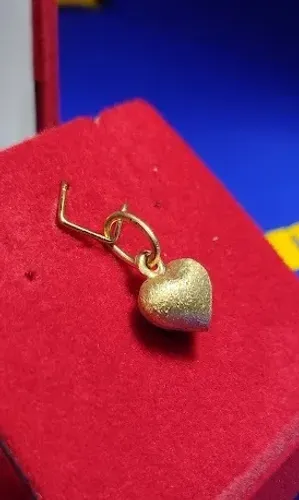 Pingente Fosco coração Ouro 18 Kilates 1.00 Grama 10 mm Coração