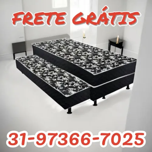 CAMA BOX SOLTEIRO COM AUXILIAR / COLCHÃO 6CM DE ESPUMA / DIRETO DA FÁBRICA