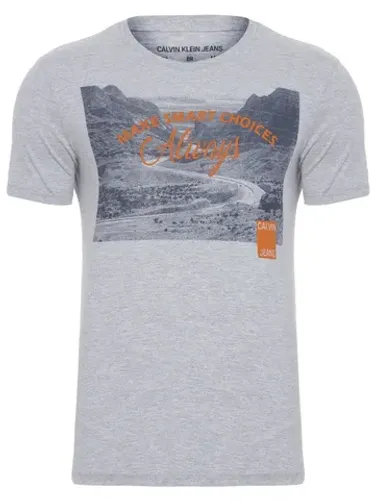 Camiseta Infantil CKJ Estampa Fotos Escritos - Tamanho 10 Anos