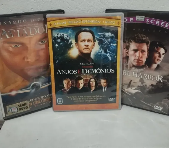 Lote de 3 DVDs - O Aviador, Anjos e Demônios e Pearl Harbor