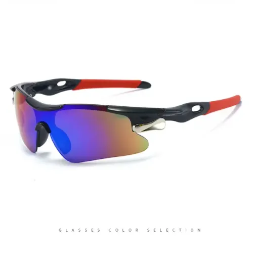 Óculos JSJM Roxo com Vermelho - Sol, Esporte e Proteção para Corrida e Bike