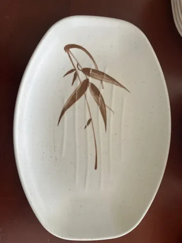 Prato Oval com Design Bamboo Vintage para sushi