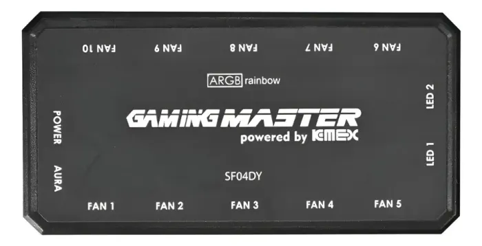 Controladora Rise Mode/Kmex ARGB Para Cooler Fans 6 Pinos 5v ate 10 Fans e Controle remoto