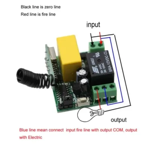 Módulo Relê 1 Canal Rf 433mhz 220v Entrada Interruptor Longa Distância Arduino COD-AM398