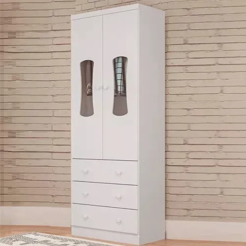 Guarda Roupa Infantil Luna 100% MDF- 2 Portas e 3 Gavetas 