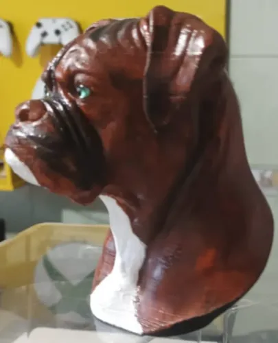 Action Figure de Cachorro Boxer Marrom