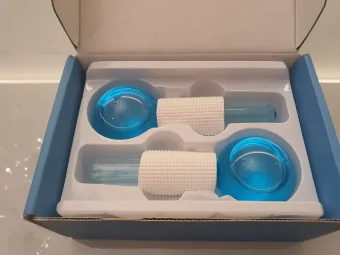 Conjunto Bolas De Cristal 2 Peças Para Massagem Facial E Olhos Cuidados Com A Pele