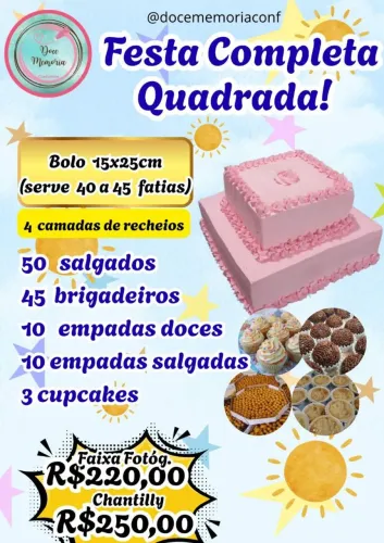 Kit bolo quadrado 