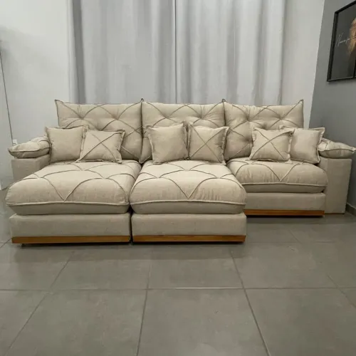 Sofá retrátil e reclinável Gran plus 3,20 linho ou veludo