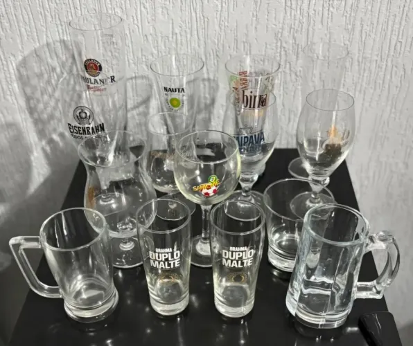 Kit de Taças Canecas e Copos de Vidro 15 unidades 