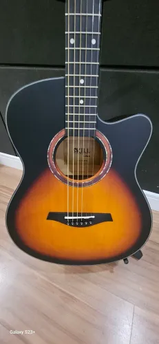 Violão PHX aço elétrico, afinador, modelo sunburst ou natural ja na black Friday. 