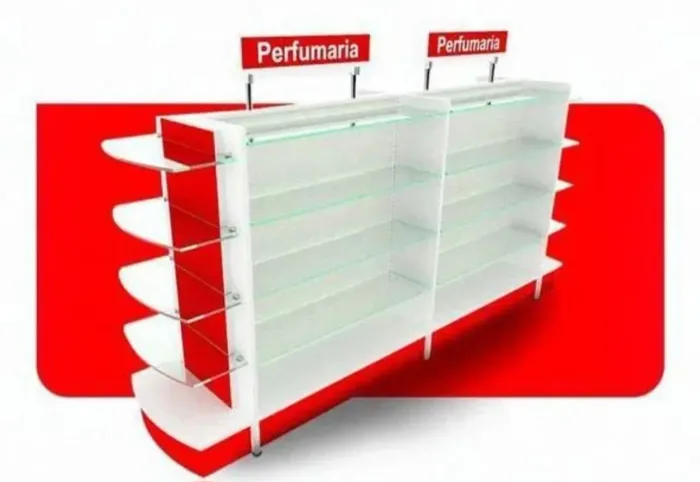 Gôndola para loja de perfumes e farmácia 