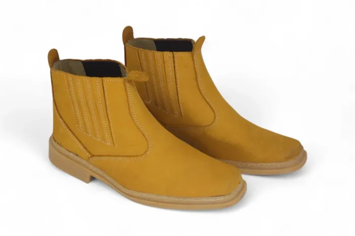Bota de Couro Masculina - Caramelo 