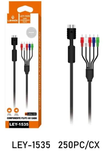 Cabo Componente Vídeo Ps2 Ps3 Alta Definição Hdtv Led E Lcd