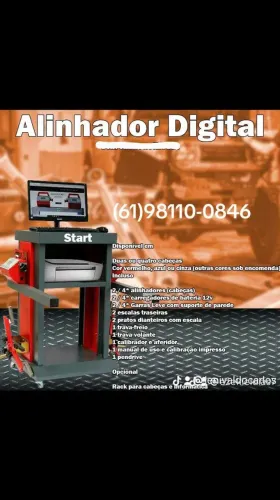 Alinhador Digital + Rampa de Alinhamento 4200kg, 4 pistões pneumáticos, Macaco pneumático