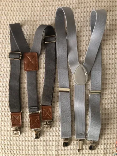 2 Suspensórios Cinza - Elegância e Estilo