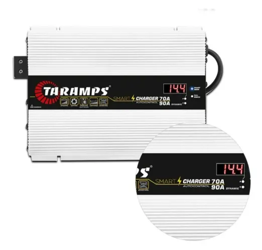 Fonte Taramps 12v 70A carregador de bateria para som automotivo 