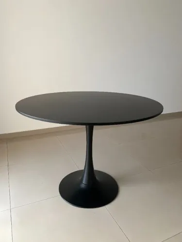 Mesa de jantar redonda tulipa saarinen preta 100 cm
