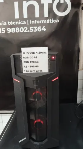 Computador i7 7700k 8GB DDR4 SSD 120 Fonte 650w