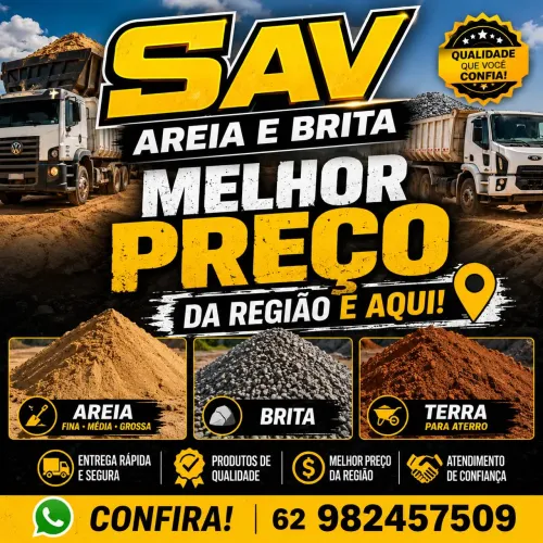 Areia terra brita