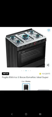Vendo Fogão Novo na Caixa 5 Bocas Esmaltec