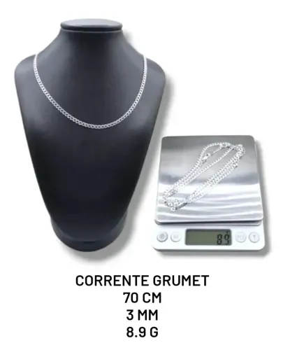 Corrente de Prata Grumet