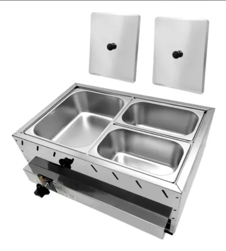Molheira inox a gas para cachorro quente nunca usada
