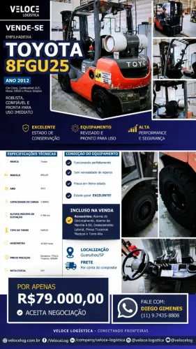 Empilhadeira TOYOTA Modelo - 8FGU25