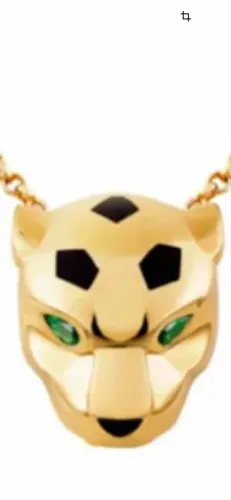 Colar Panthère de Cartier, ouro amarelo 18K, ônix, engastado com 2 granadas tsavorita.