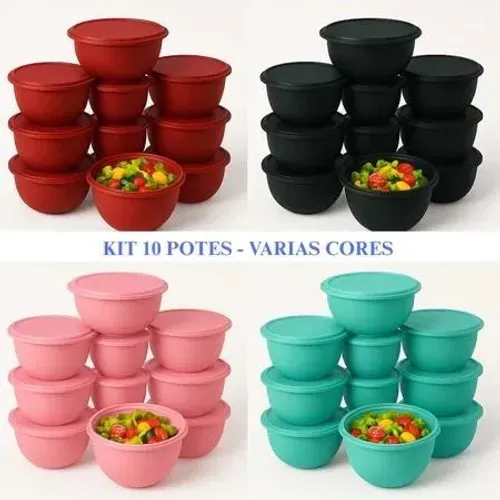 Kit Potes Plásticos 10 unidades