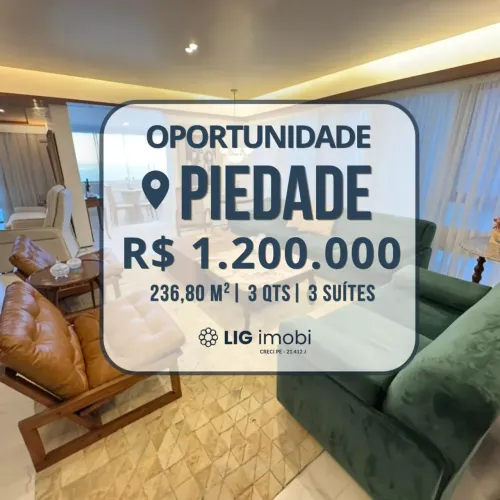 Oportundade para Venda beira mar em Piedade! Um apartamento exclusivo, com 2 vagas coberta
