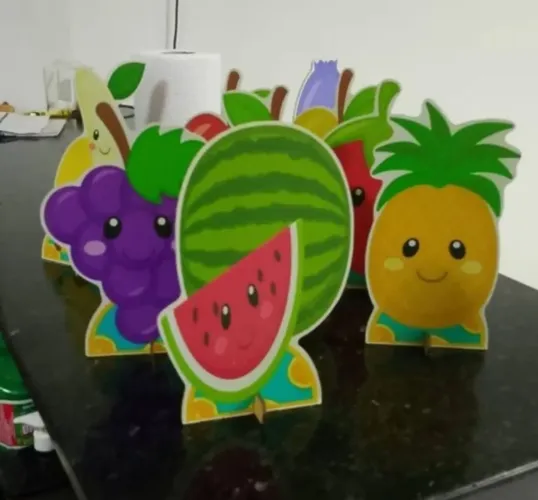 Displays de mesa tema frutas 10 peças