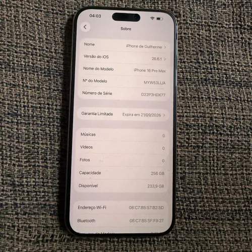 Iphone 16 pro max 256 91% bat sem detalhe