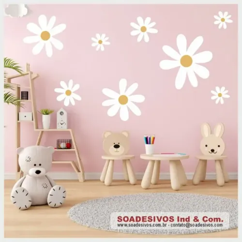 ADESIVO INFANTIL - FLORES E FOLHAS
